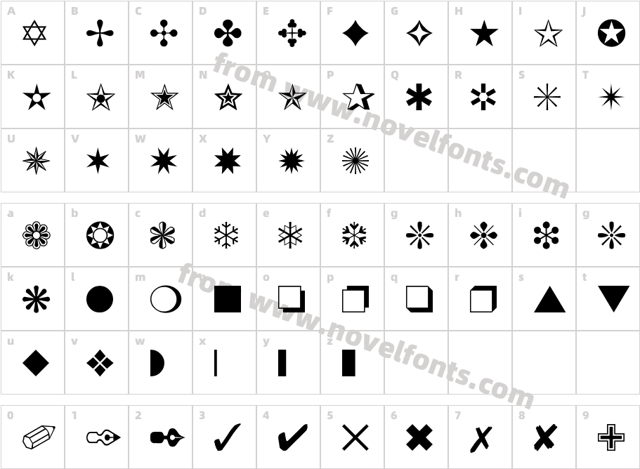 DingbatCharacter Map