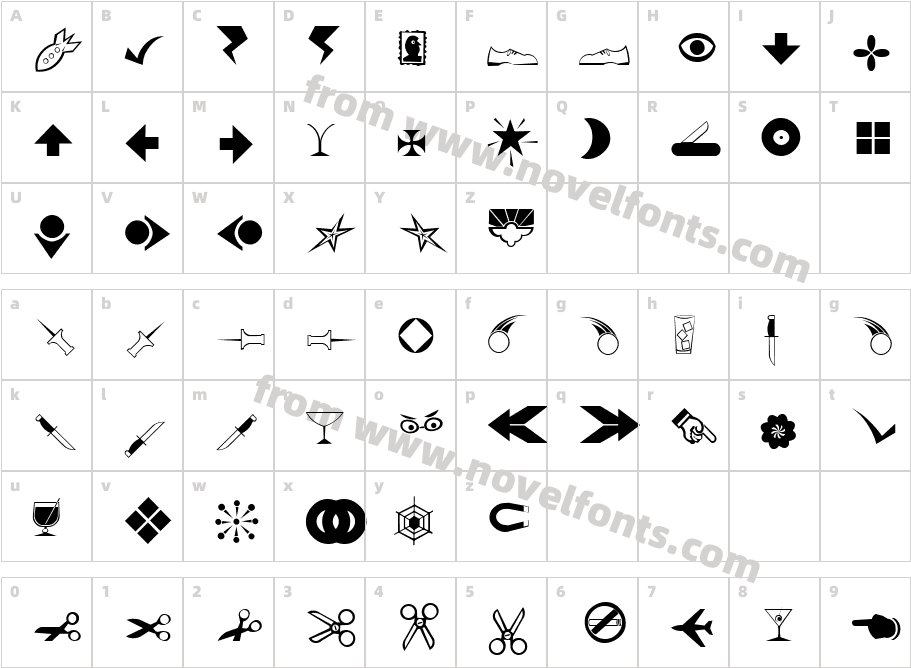 Dingbats4Character Map