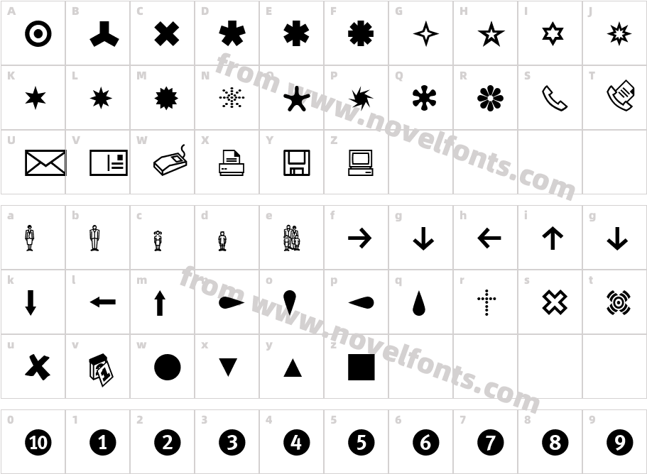 Dingbest WebCharacter Map