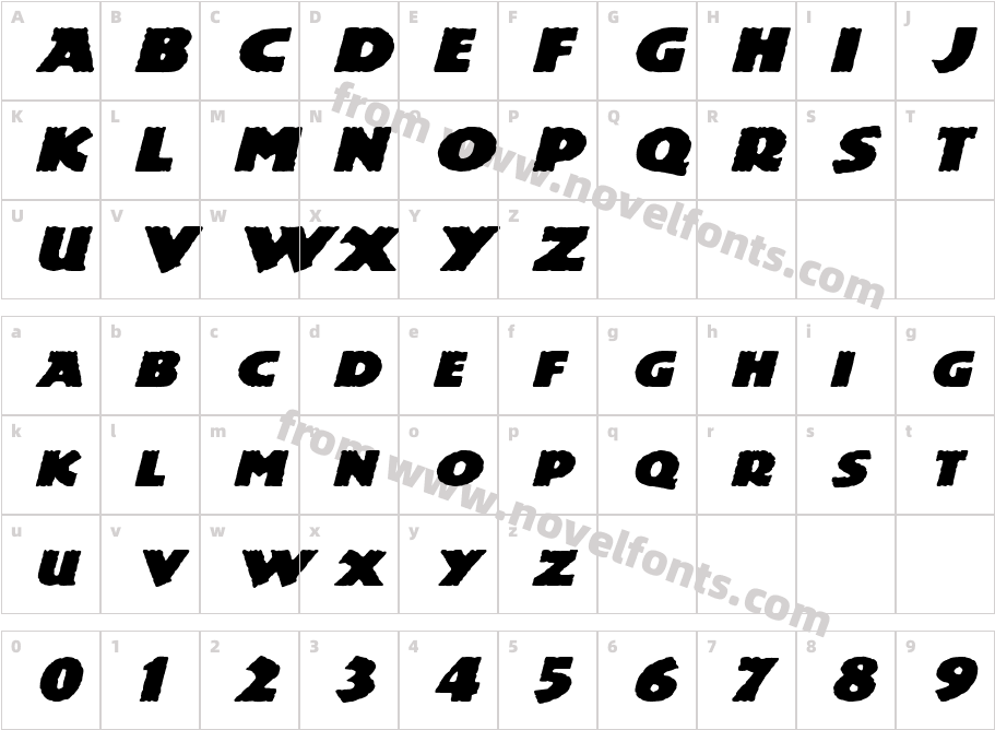 Dinosauria Extended ItalicCharacter Map