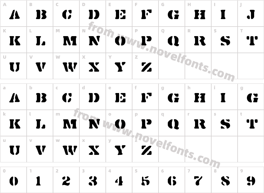 Dirty Bakers Dozen RegularCharacter Map