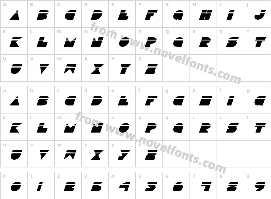 Disco Deck Laser ItalicCharacter Map