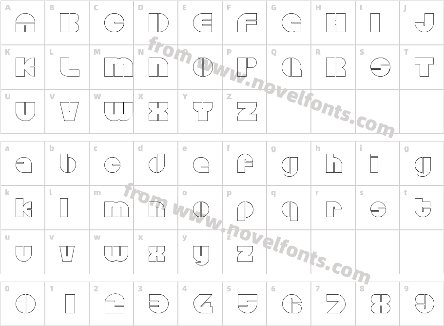 Disco Outline RegularCharacter Map