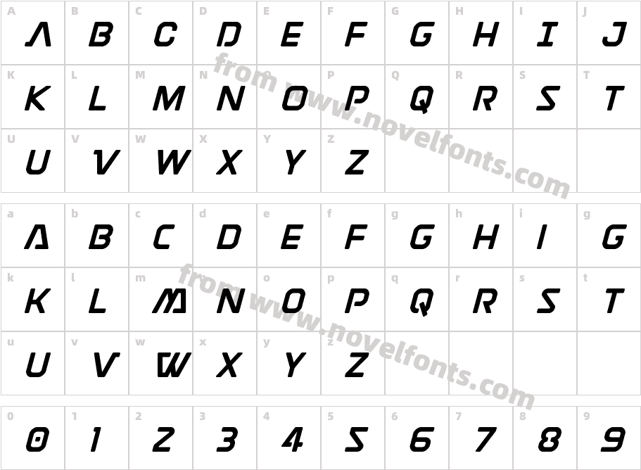 Discotechia BoldCharacter Map