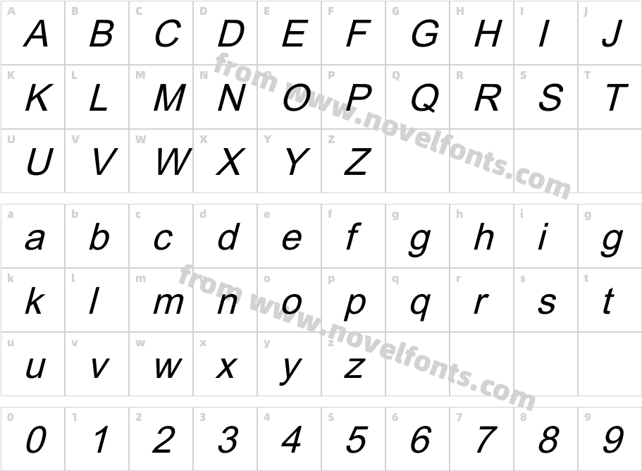 Dixon ItalicCharacter Map