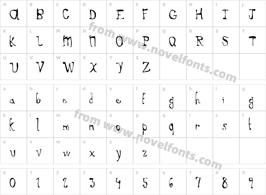 Doghouse MediumCharacter Map