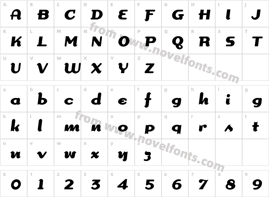 DogmaScript-BoldCharacter Map