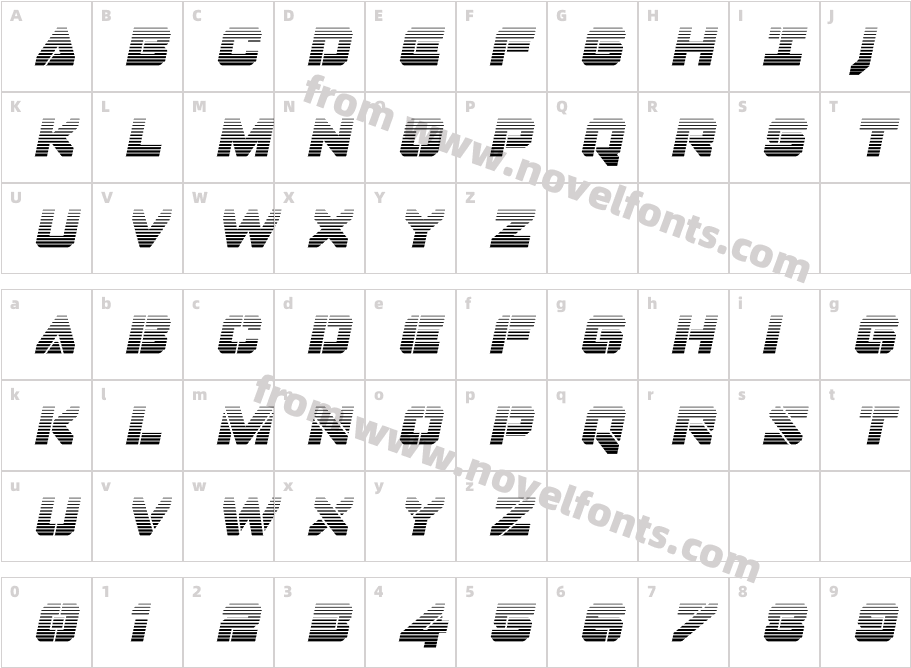 Domino Jack Gradient Italic ItalicCharacter Map