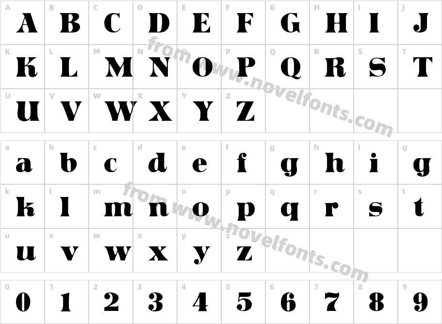 Domino RegularCharacter Map