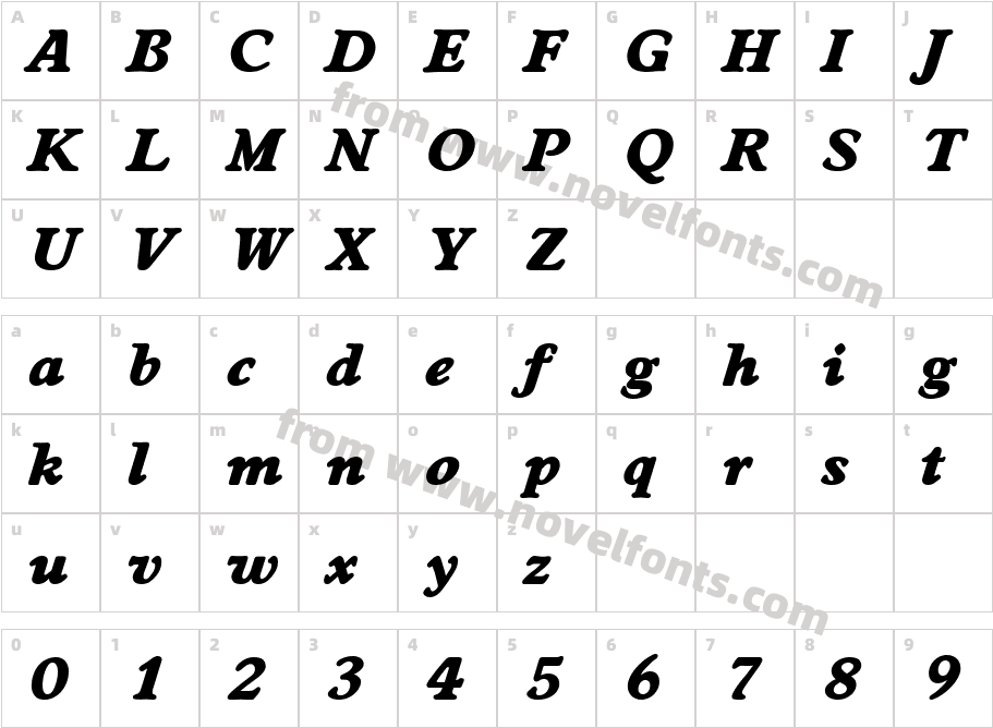 Don Becker Heavy ItalicCharacter Map