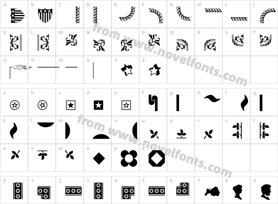 Doodle Dingbats Four S SiCharacter Map