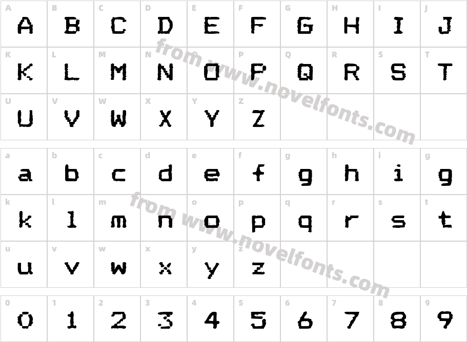 Dot MatrixCharacter Map