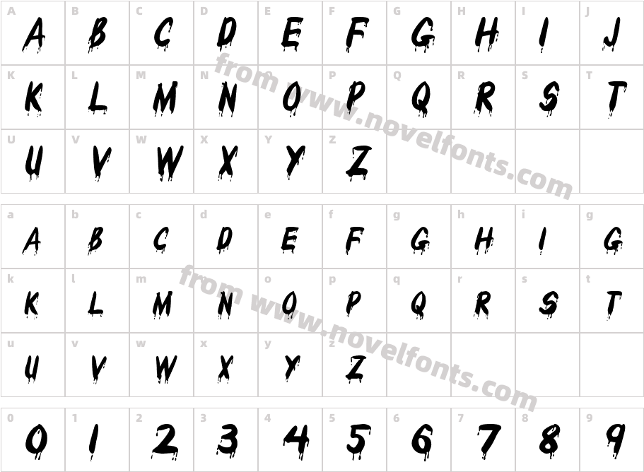 Drips Extended ItalicCharacter Map