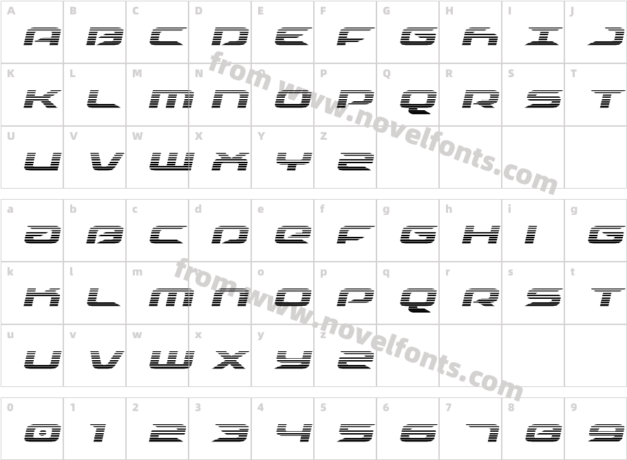 Drive Scanlines ItalicCharacter Map