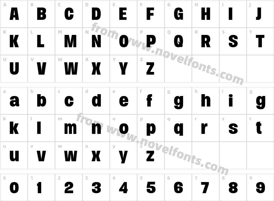 Duera PERSONAL USE Normal BoldCharacter Map