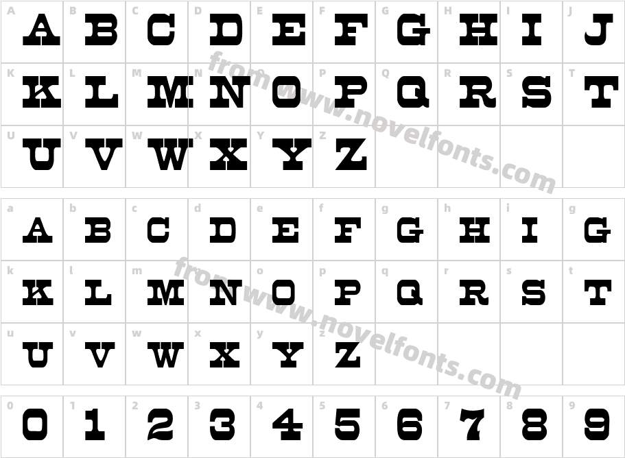 Duncan Condensed RegularSWFTECharacter Map