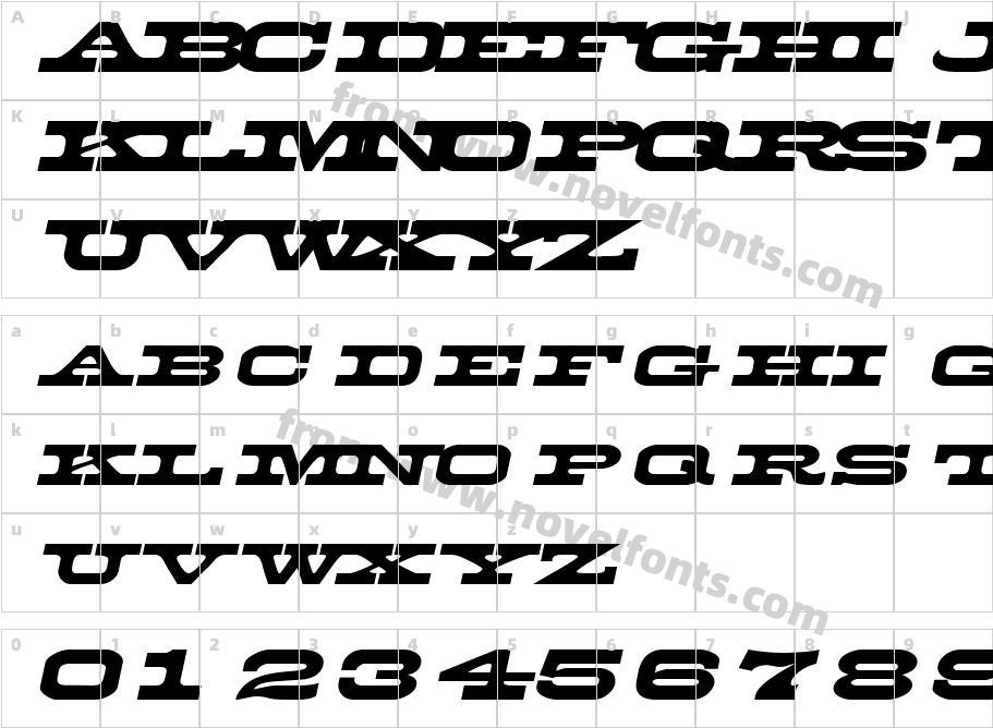 Duncan Extended ItalicSWFTECharacter Map