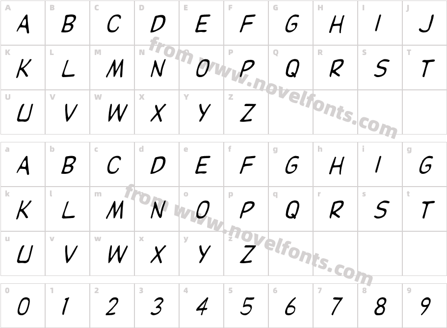 Dupuy ItalicCharacter Map