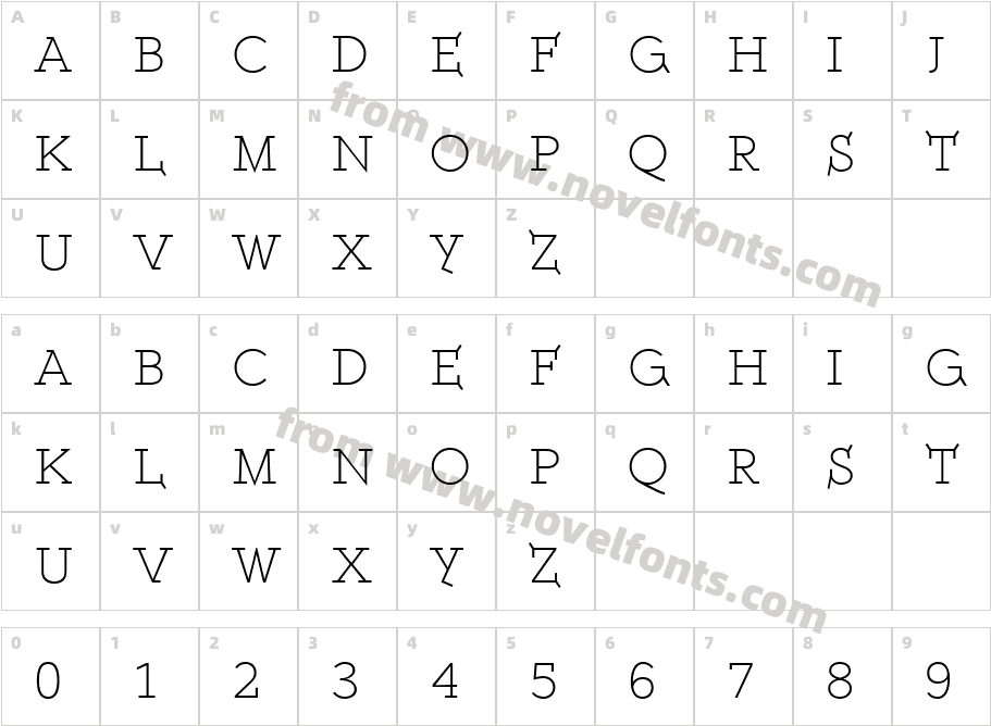 ETH SerifCharacter Map