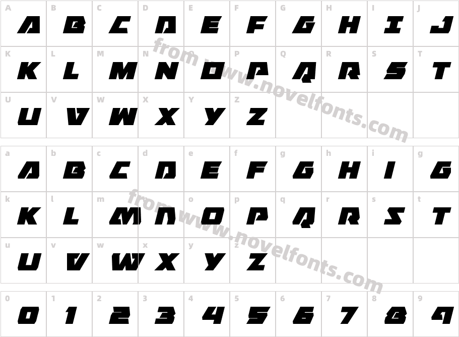 Eagle Strike ItalicCharacter Map