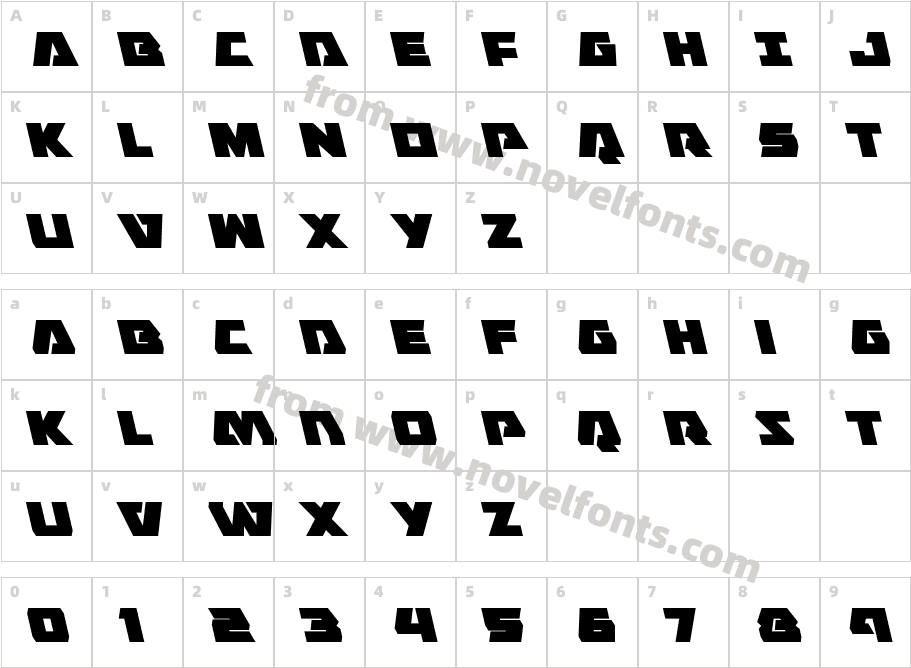 Eagle Strike LeftalicCharacter Map