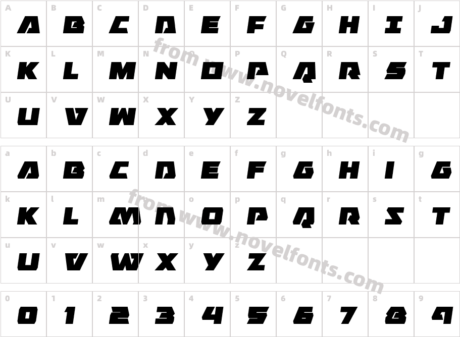 Eagle Strike Semi-ItalicCharacter Map