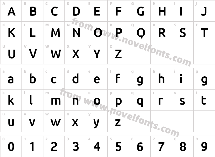 Earthbound Condensed BoldCharacter Map