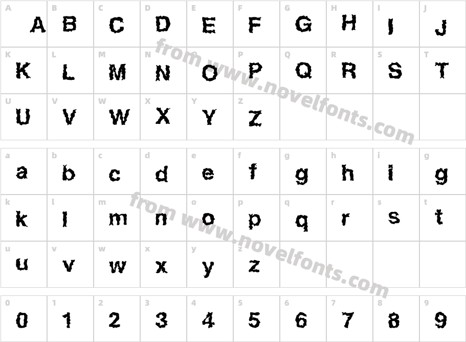 Easy HorrorCharacter Map