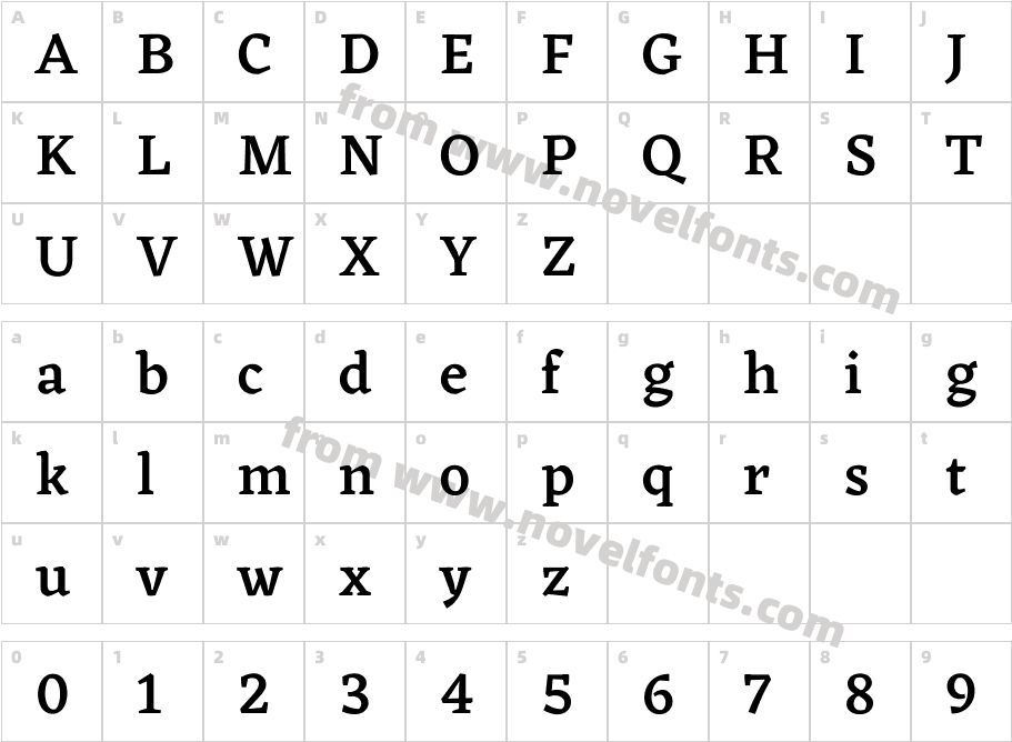 Eczar MediumCharacter Map