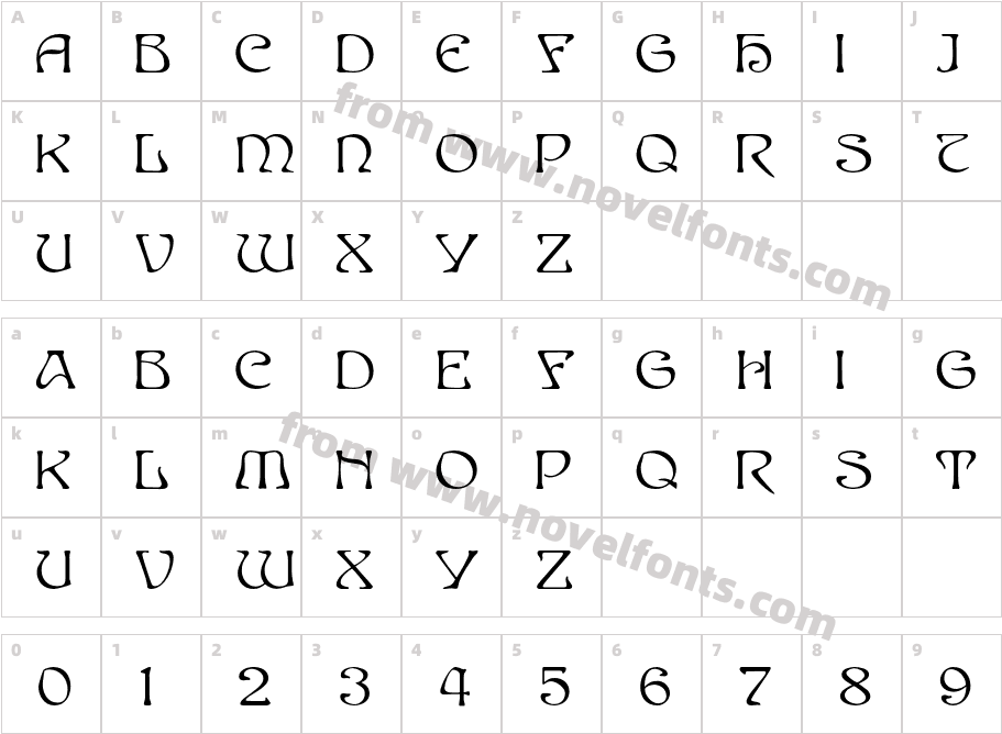 Edda Black RegularCharacter Map