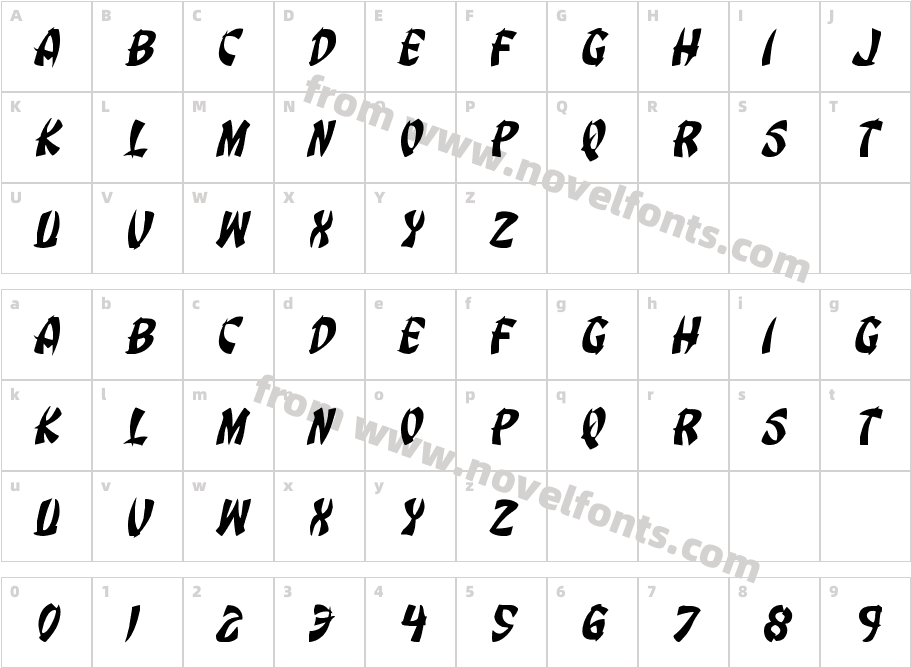 Egg Roll ItalicCharacter Map