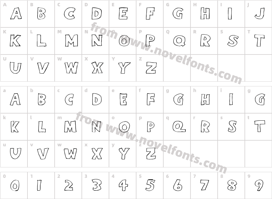 Eighty Percent Caps OutlineCharacter Map