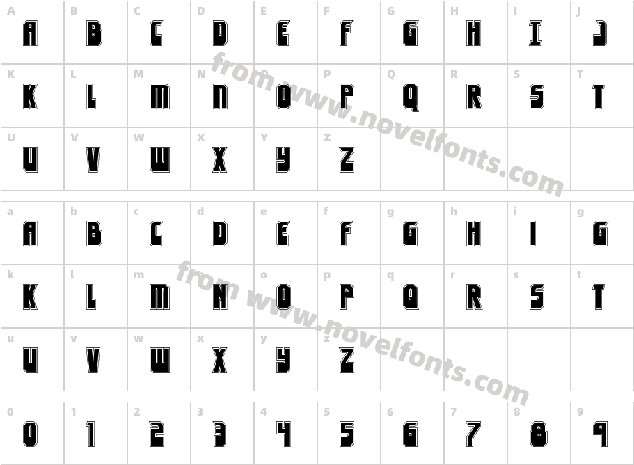 Eldebaran Academy RegularCharacter Map