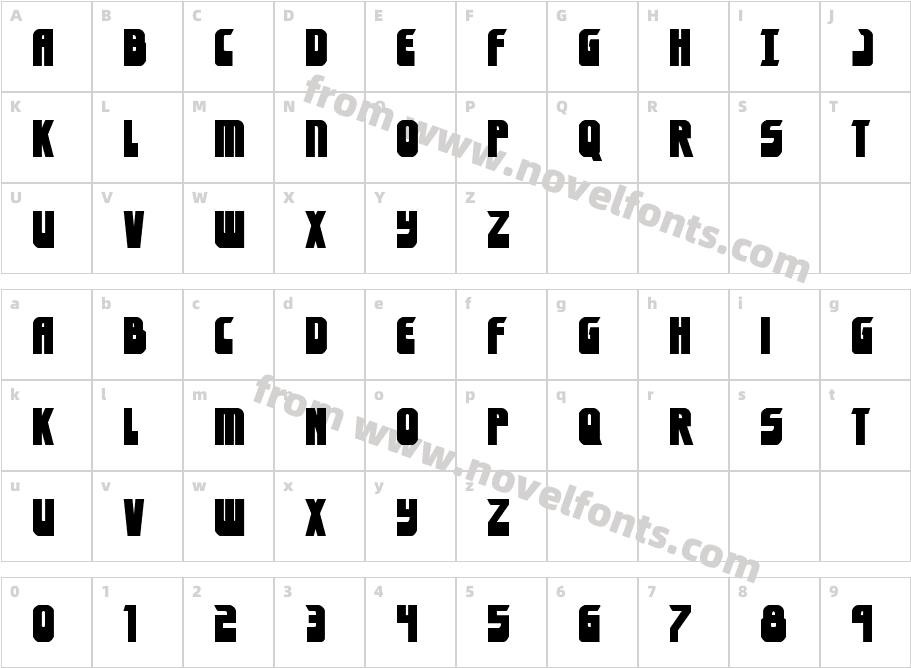 Eldebaran BoldCharacter Map