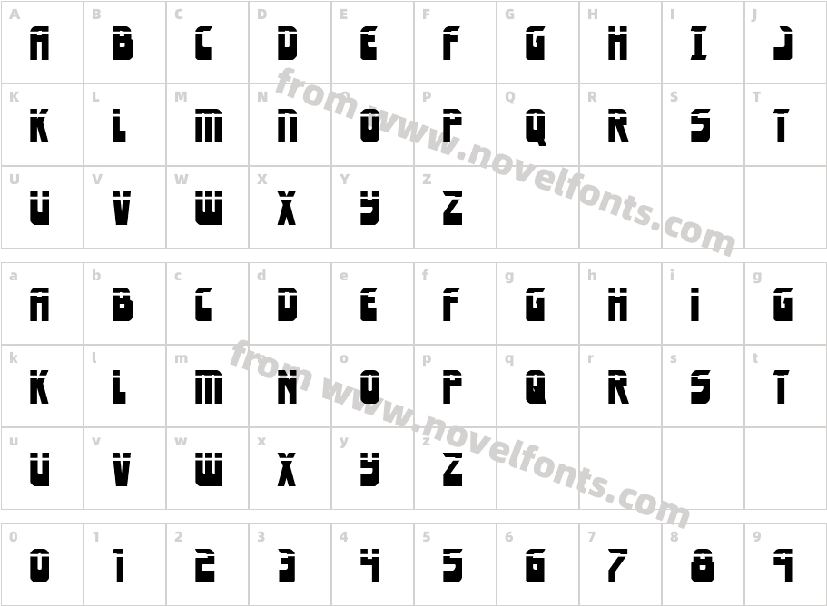 Eldebaran Laser RegularCharacter Map