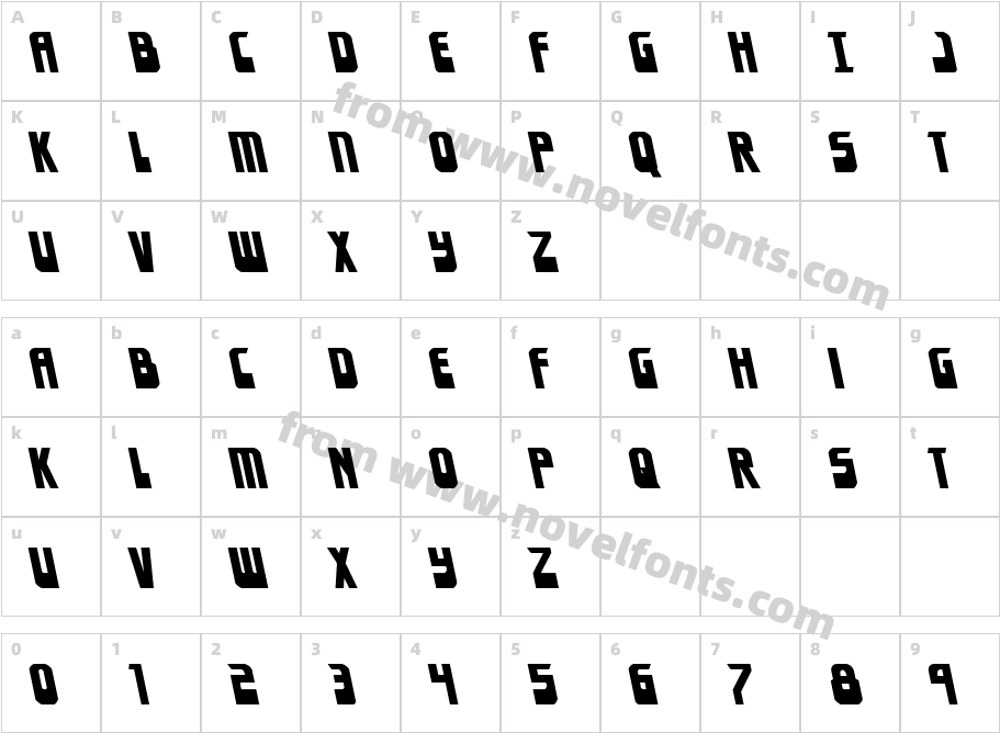 Eldebaran LeftalicCharacter Map