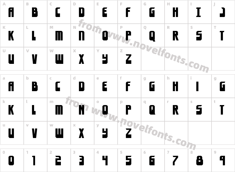 Eldebaran RegularCharacter Map