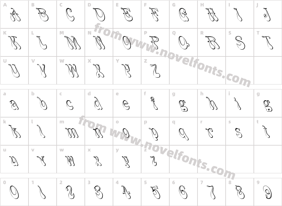 ElefontCharacter Map