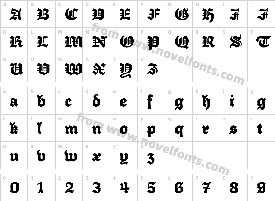 Elfreth Test BoldCharacter Map