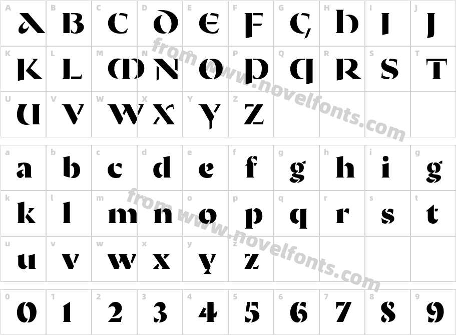 Ella Uncial BoldCharacter Map