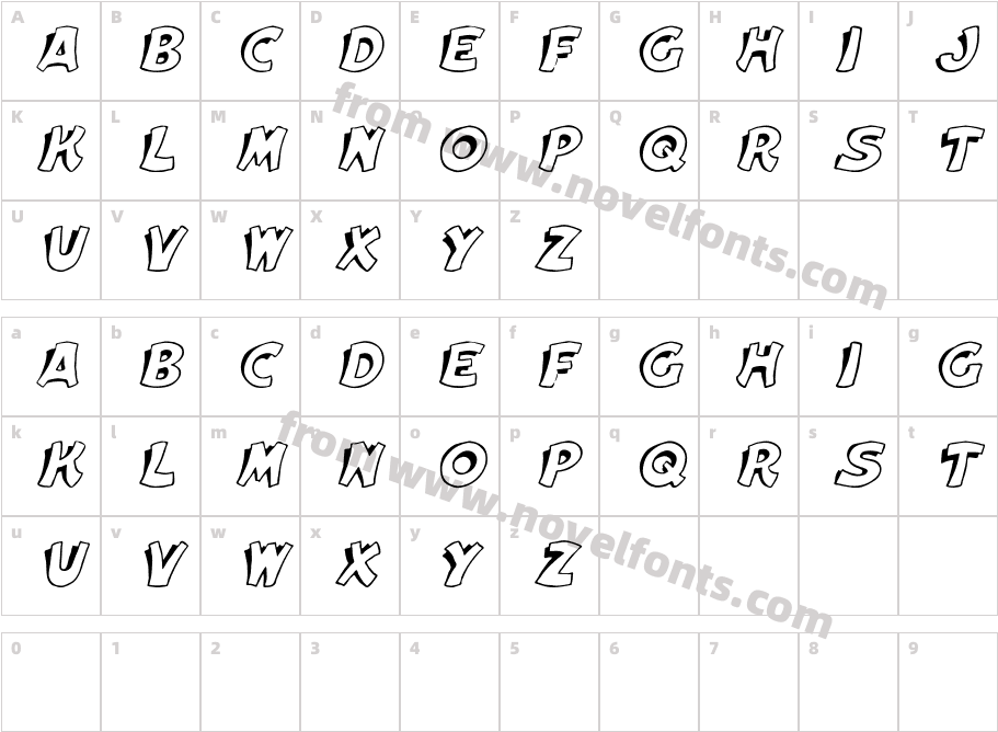 Elwood ItalicCharacter Map