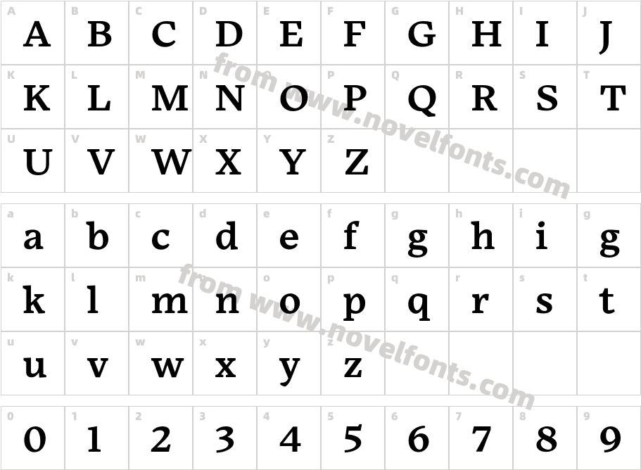 Embury Text MediumCharacter Map