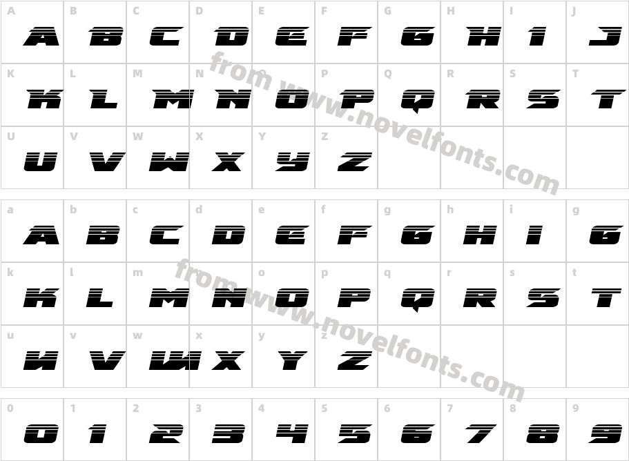 Emissary Halftone ItalicCharacter Map