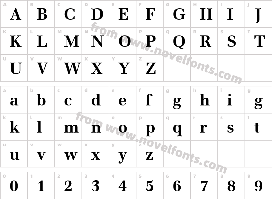 Emona BoldCharacter Map