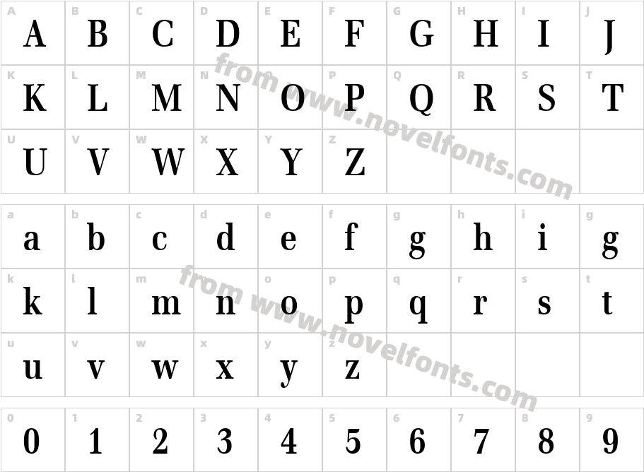 Emona Cond BoldCharacter Map