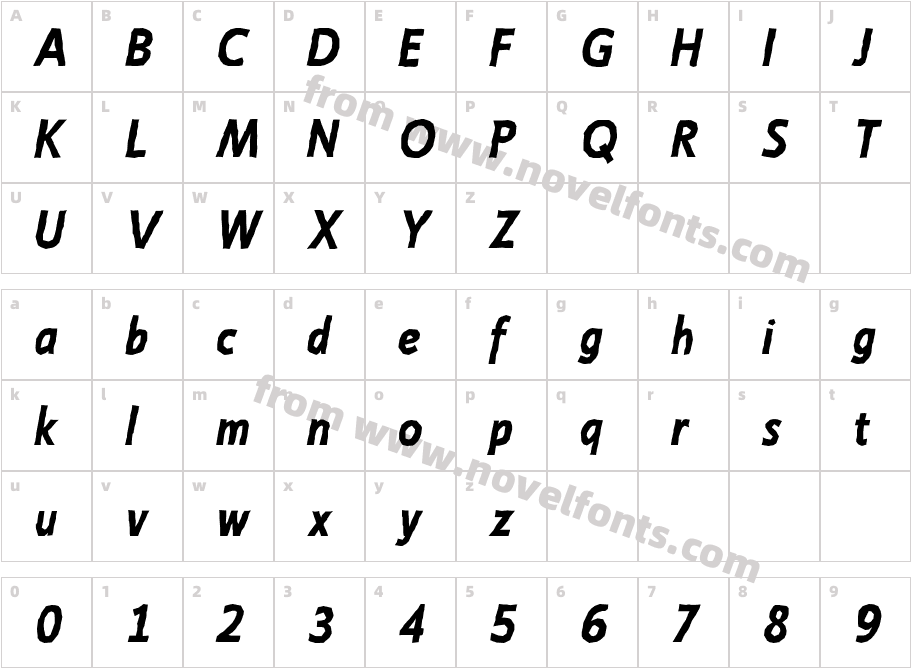 Emory Bold ItalicCharacter Map