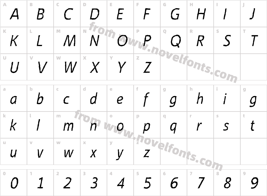 Emory ItalicCharacter Map