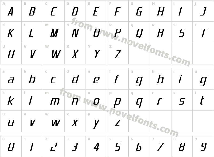 Emotion Engine ItalicCharacter Map