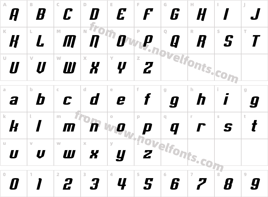 Empanada Extended Bold ItalicCharacter Map