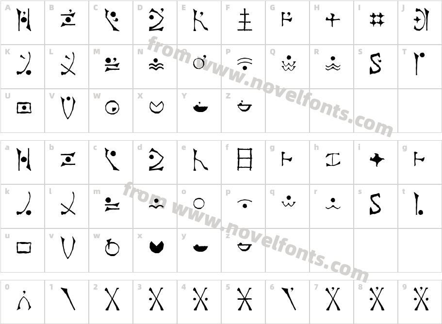 En' Dankai ItalicCharacter Map